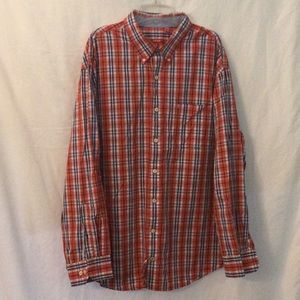Izod long sleeve 3X plaid oxford button down shirt Gently worn.